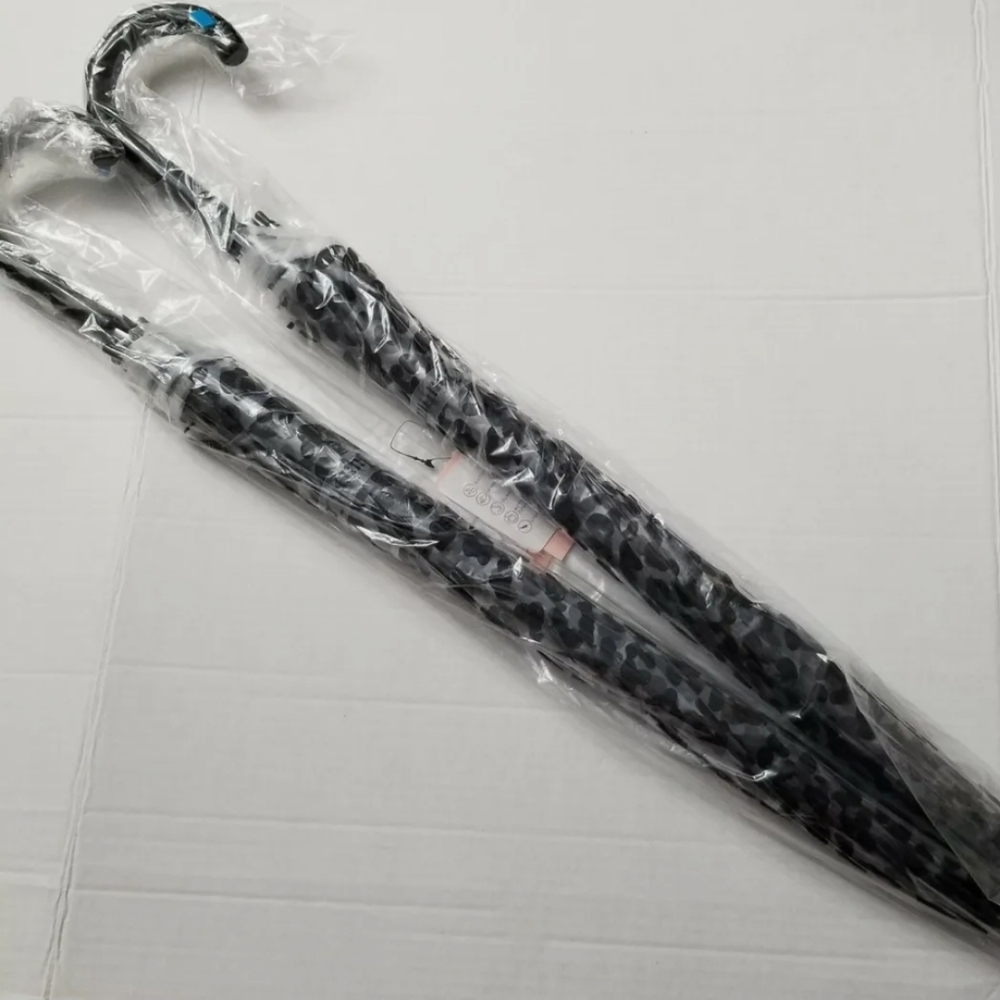 Lot of 2 Rare Juicy Couture Automatic Umbrella Bubble Clear Cheetah Leopard NWT